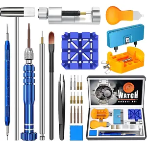 Watch Repair Kit for Battery Replacement & Link Removal, Resizing &Opener, Watch Repair and Cleaning Screwdriver Set, Wrench Back Remover, Spring Bar Tool