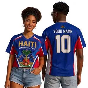 Custom Haiti Soccer Crop Top Jersey – Personalized Football Fan Crop Tee