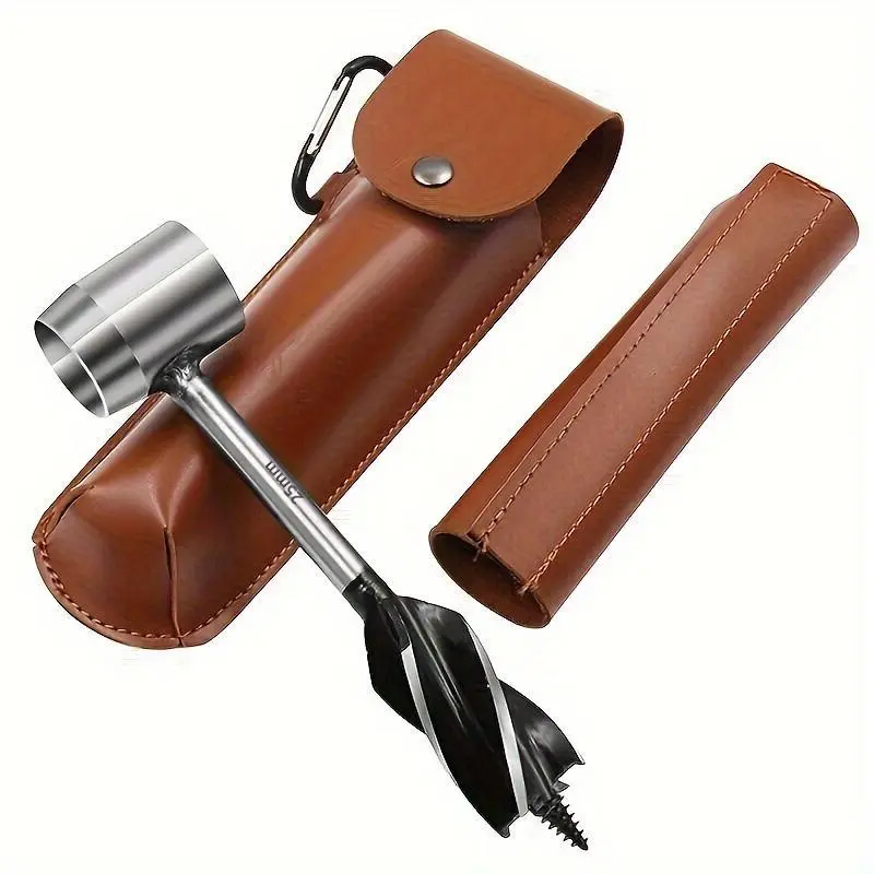 Compact Survival Tool Kit with Stainless Steel Bushcraft Settlers Wrench, Scotch Eye Auger Drill Bit & Backpacking Hooks - Outdoor Survival Supplies, Survival Gear, Ideal for Camping, Hiking & Outdoor Adventures - Perfect Valentine'S Day Gift