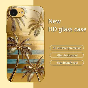 Only Summer Vibes! Sunset Beach Palm Tree Case for iPhone 16e, Tropical Vacation Aesthetic Cover, Must-Have Travel Accessory 2026---975