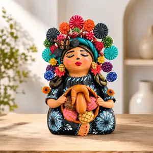 Pachamama  Handmade Metepec Sculpture - Mexican Mother Earth Art,  Clay Figurine Spiritual Folk Art, Home Decor