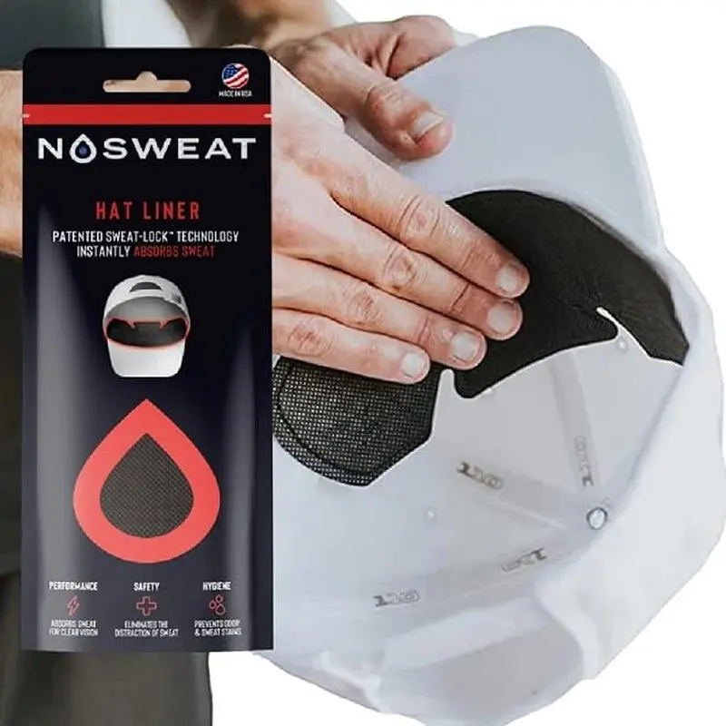 NoSweat Hat Sweat Liner - Patented SweatLock Technology, Lightweight Design, 25 Pack for Golfing, Hypoallergenic, Instantly Absorbs Hat Sweat