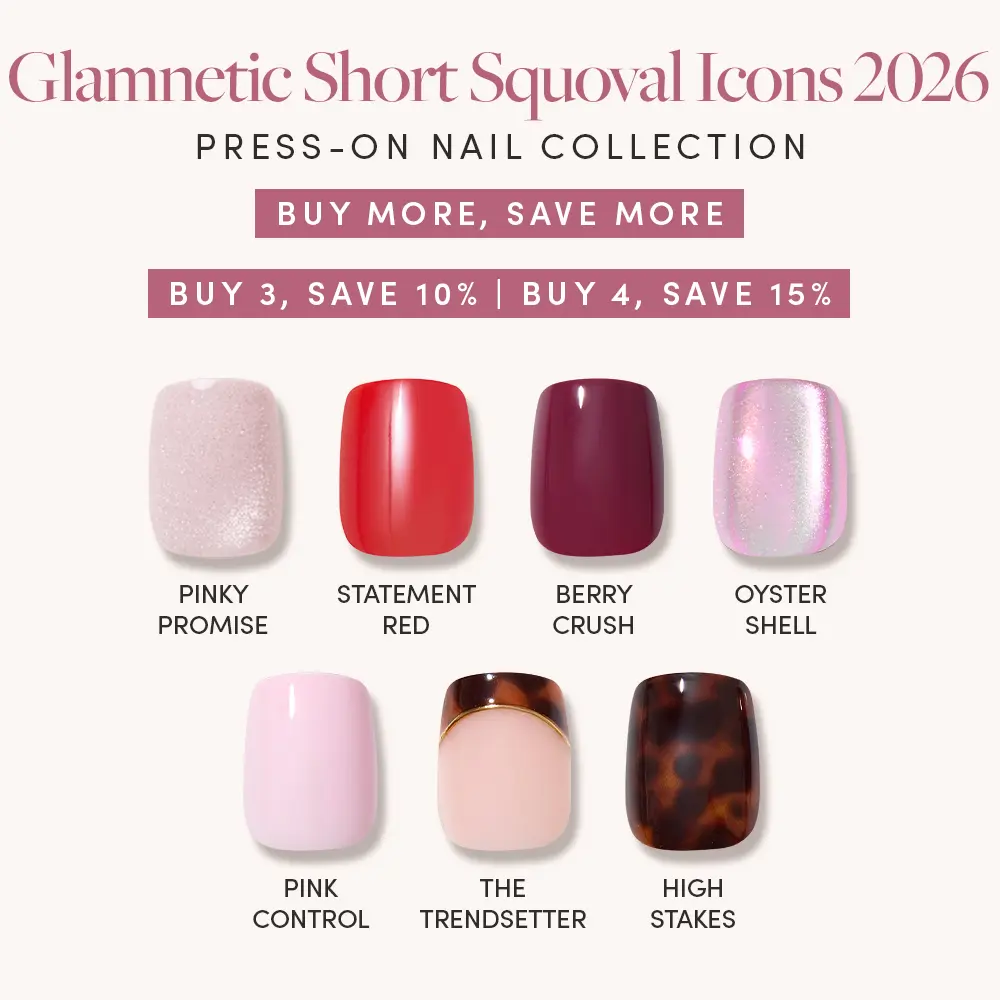 Glamnetic Short Squoval Icons 2026 Press-On Nail Collection Glamnetic Short Squoval Icons 2026 Press-On Nail Collection