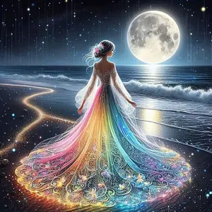 Mermaid Pattern DIY Diamond Arts Colorful Painting Kit without Frame, 5D Diamond Arts Colorful Painting Kit, DIY Wall Art Decor for Home