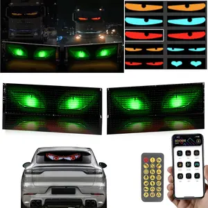 BLUMILIGHT Big Eyes Led Lights, Colorful Eye Lamp Soft Screen for Car Windows,led Eyes for Car,Programmable Flexible Led Screen For Car