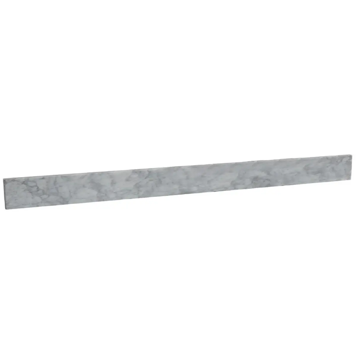 212 MAIN Rectangular 55x4 in Polished Gloss Carrara Marble Backsplash, White, Bathroom Wall Protection Accessory