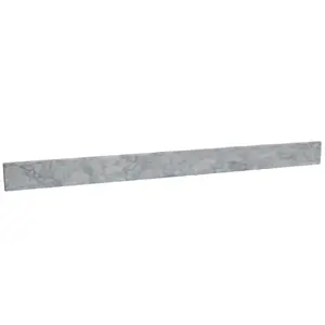 212 MAIN Rectangular 55x4 in Polished Gloss Carrara Marble Backsplash, White, Bathroom Wall Protection Accessory