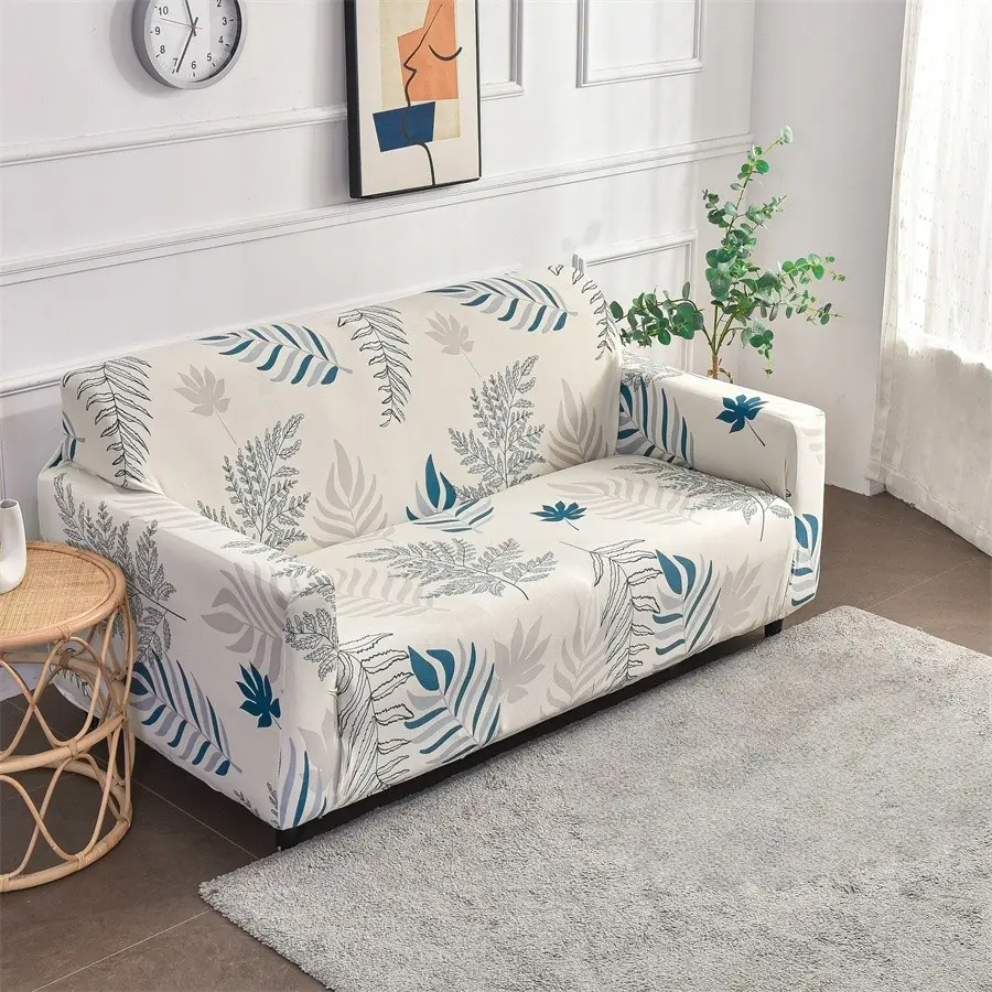 Printed Elastic Sofa Cover, Stretch Sofa Cover, Elastic Sofa Slipcover, Fashionable and Simple Design, Soft and Breathable, Anti-Stain Protection, Suitable for Living Room, Bedroom, Study
