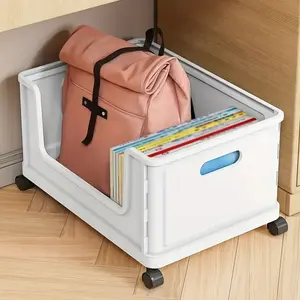 Casegrace Stackable Office Cart, Mobile Under Desk Storage Rack for Books Bags Files, Desk Organizer Tidy, Available in Blue