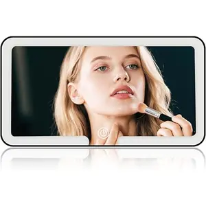Car Vanity Mirror with Lights & Rechargeable Design,Touchable LED Car Sun Visor Vanity Mirror with 3-color Light Adjustment Design,Universal for Truck SUV-Car Accessories Essentials for Women