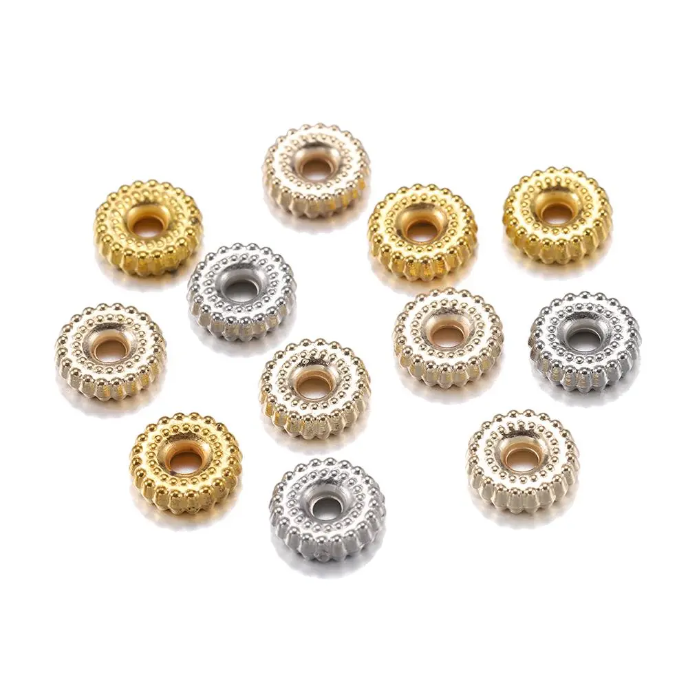 200pcs/lot Rhodium Gold Color CCB Plastic Charm Bracelet Beads Findings Loose Spacer Beads For Jewelry Making DIY Accessories