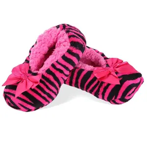 Memoi Party Animal Zebra Stripe Girls Slippers