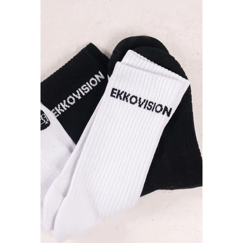 EKKO Socks | Cotton x Spandex | Unisex Black & White