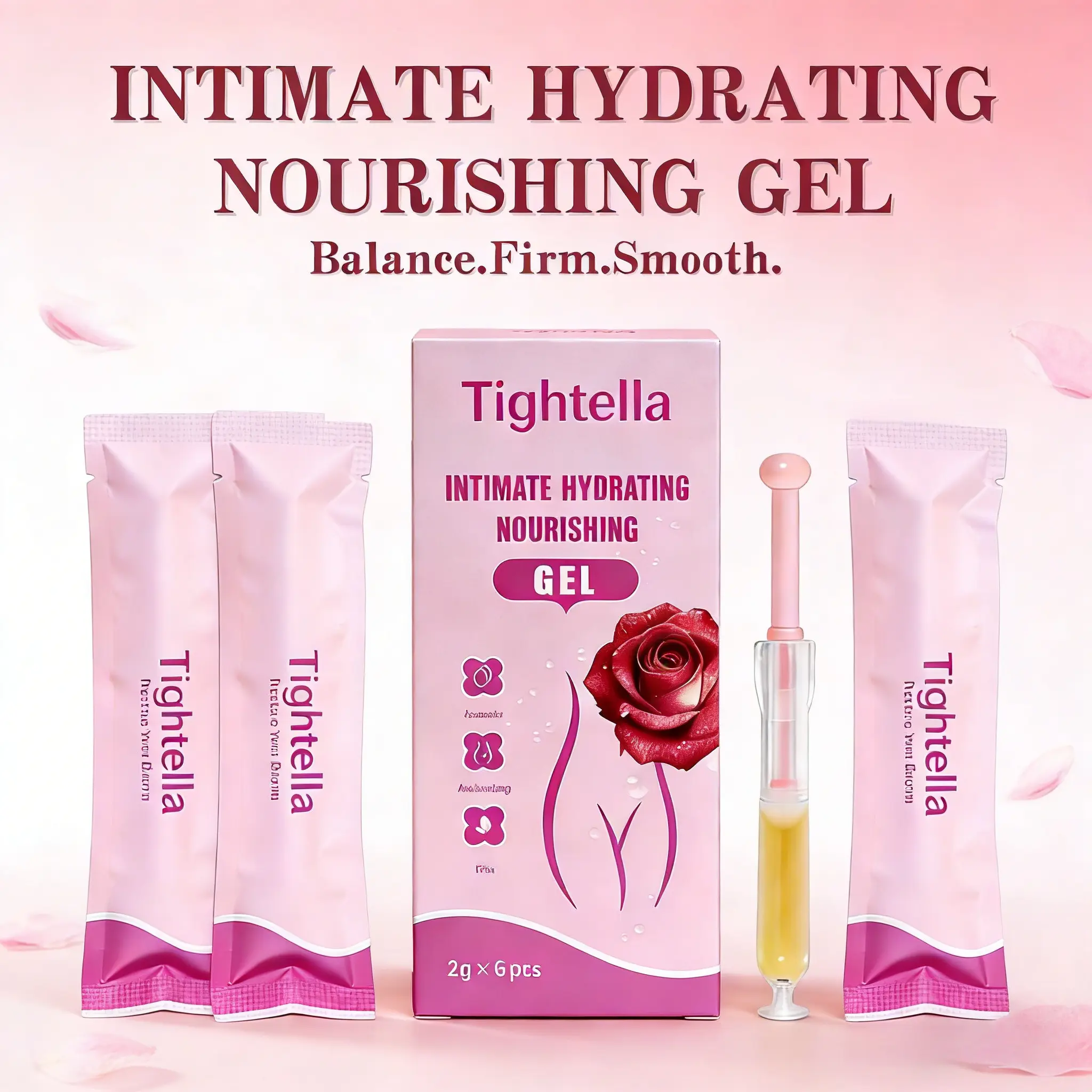 Tightella Daily Care Gel (6-Pack) – Gentle Hydrating Feminine Care Formula | Nourishing & Moisture Support for Personal Comfort | With Easy Applicator