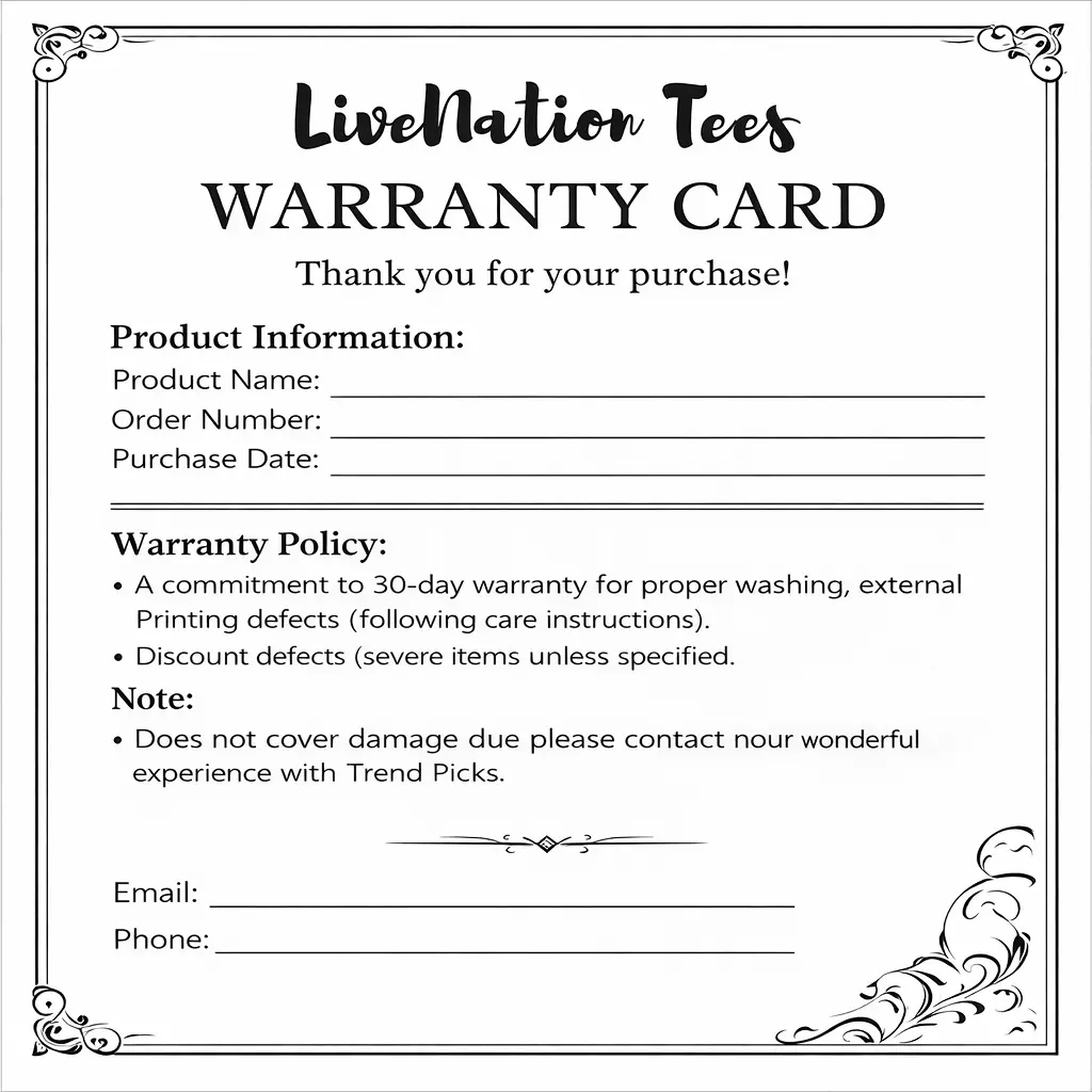 Our warranty card for t-shirt, sweatshirt & hoodie, warranty card for you