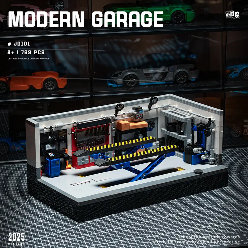 763-Piece Modern Garage Model Building Kit - Exclusive Black Friday Limited Stock, BPA-Free, Realistic Car Repair Lift, Tool Wall, Drills, Mini Wrenches, Display-Ready Workshop, Immersive Play Unisex Toy for 6+ Year-Old Car Enthusiasts, Birthday Gift
