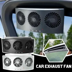 Car Fan Car Exhaust Fan USB Rechargeable/solar Air Circulation Cooling and Heat Dissipation High  Power 2/3 Head Ventilation Fan bathroom  hoider Breathable Anti-Slip Leather Steering Wheel Cover cool car accesories mobile phone holder travel tray minicar