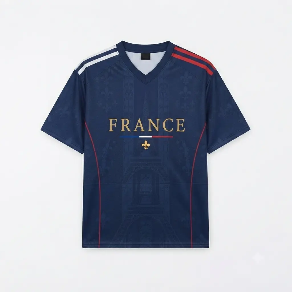 Deluxe "The Power Rooster" France 2026.W.C. Edition Supporter Collection Heritage Football Jersey – Ultra-Breathable Tricolor Trim Soccer Shirt – High-Density Embroidery Vintage Streetwear Style