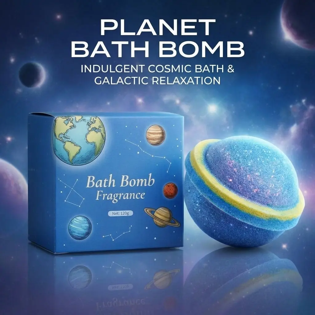 Antistress Planet Bath Bomb, 120g Beauty & Body Care Product for Deep Relaxation, Cosmic Spa Experience to Transform Your Bath Into a Galaxy, Antistress Bath Bombs