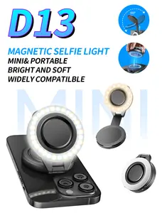 Magnetic Selfie Light, LED Fill Light Compatible with Magsafe, LED Selfie Ring Light Included Sticky Ring for Phones, for Selfies/Photography/TikTok/Zoom Calls/Video Conference Color Black