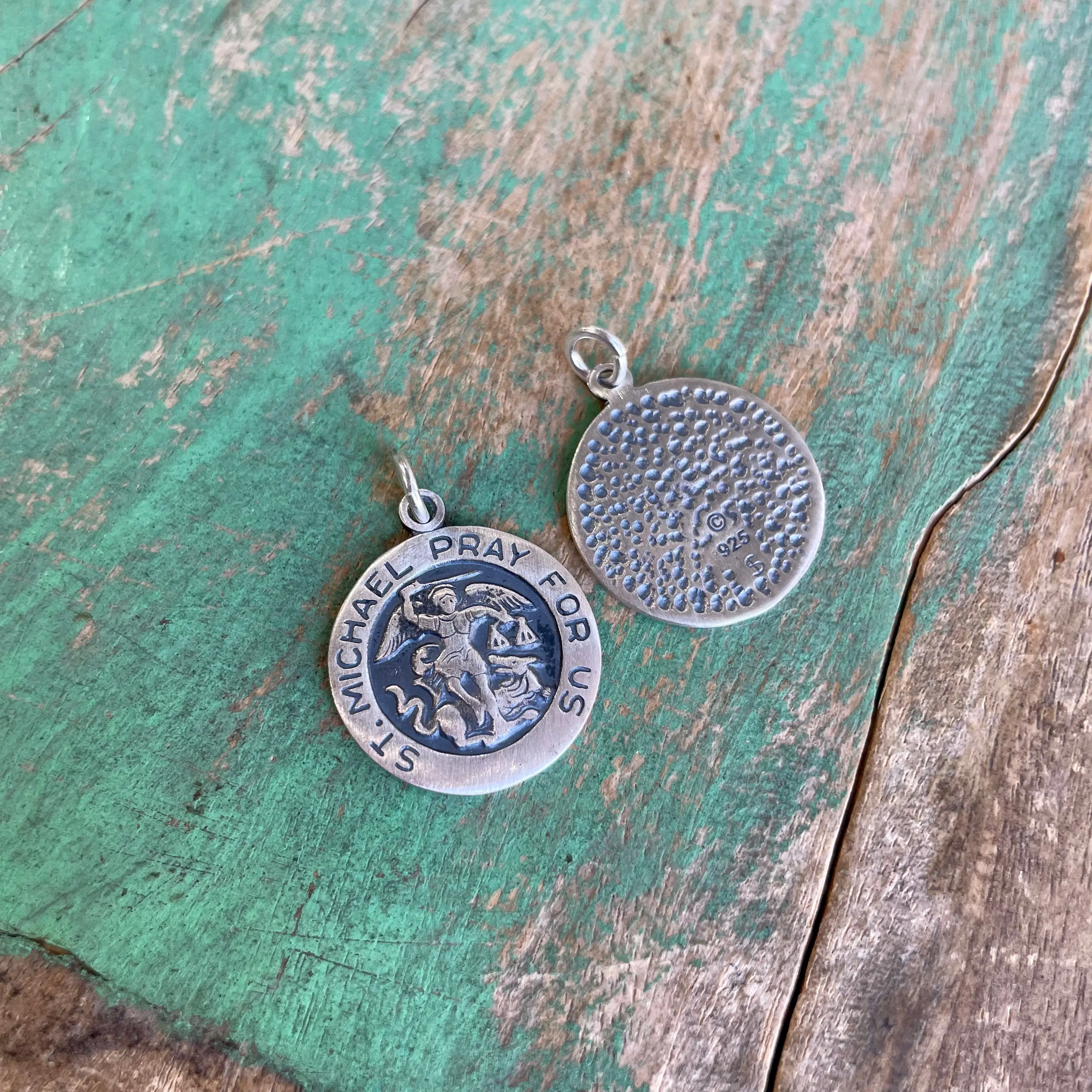 Sterling Silver Pray For Us St Michael Medal