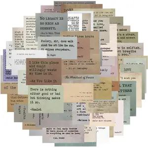 Retro Typewriter Style Motivational Quote Sticker, 60pcs/set Inspirational Vintage Journaling Sticker, Famous Words Scrapbook Sticker for Planner Journal Laptop