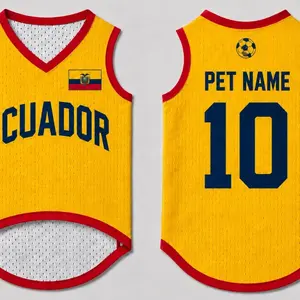 Pet Soccer Ecudor Jersey, Team Dog Shirt, Game Day Outfit for Dogs, Football Cat Clothes