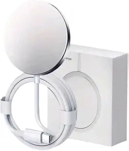 15W Magnetic Wireless Charger for iPhone 16 to 12 Fast Charging Sleek White Design Compatible with iPhone 16 Series to 12 Pro Max Ideal for Home Office Dormitory