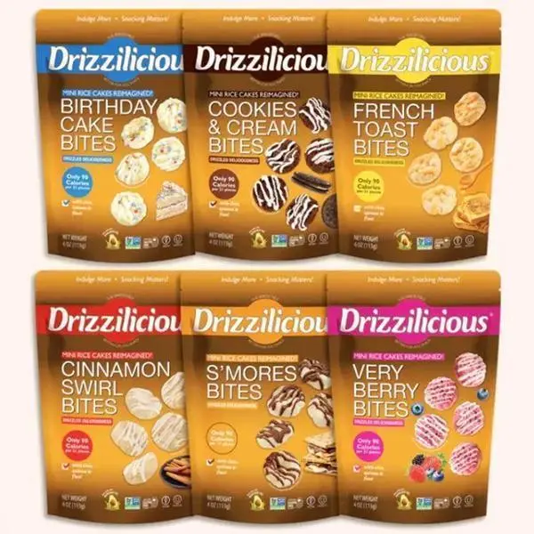 6 Pack - Drizzilicious Mini Rice Cakes Variety Pack 4oz