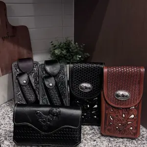 Phone Belt Holders - Stylish Leather & Woven Design for Secure Phone Storage - Perfect for Everyday Use