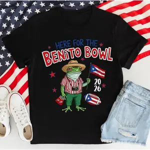 Unisex 2026 Benito Bowl Bunny T-Shirt Puerto Rico Football Show Tee Cotton Graphic Fan Gift