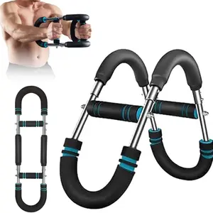 Adjustable U-Shaped Arm Strength Trainer, Tricep Chest Workout Equipment, Portable Spring Resistance Band, Detachable Design, Comfort Grip, 60-100 Lbs, Strength Training Accessory
