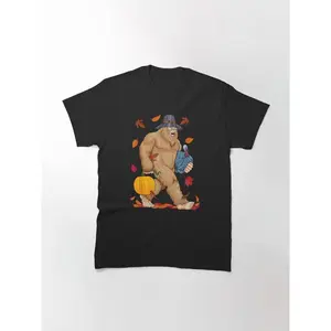 Pilgrim Bigfoot and Turkey Thanksgiving Classic T-Shirt