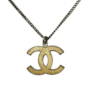 Pre-owned CHANEL Gold-plated Small Leather Goods Coco Mark Necklace
