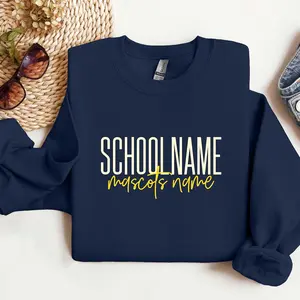 Personalized School Shirt, Custom School Sweatshirt, Custom Text Tshirt, School Logo Shirt, Team Mascot Shirt