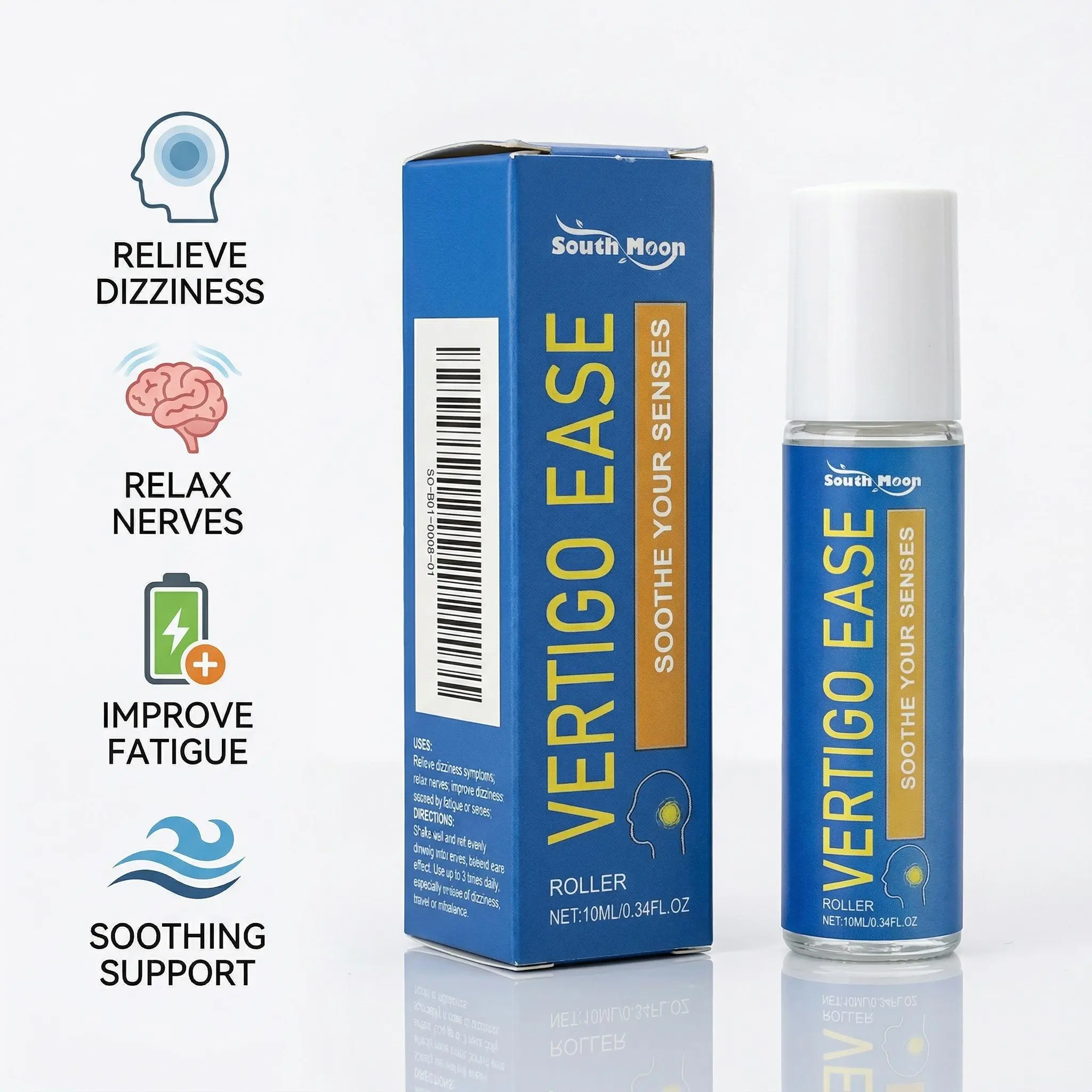 Natural Ingredients Dizziness & Nausea Relief Rolling Essential Oil - Body Care Liquid, Therapeutic Aromatherapy, Pocket-Sized Travel-Friendly Normal Body Massage Oil (Mother's Day Gift)