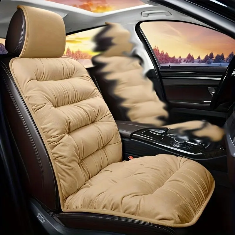Car Seat Cushion, Automotive Interior Cushion, Soft & Comfortable Car Seat Pad with Removable Cover, Universal Front Driver Seat Cushion with Backrest for All Seasons