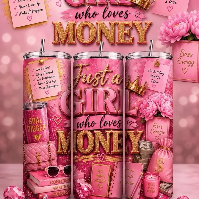 Boss Babe Insulated Money Tumbler, Stainless Steel Travel Tumbler for Daily Use