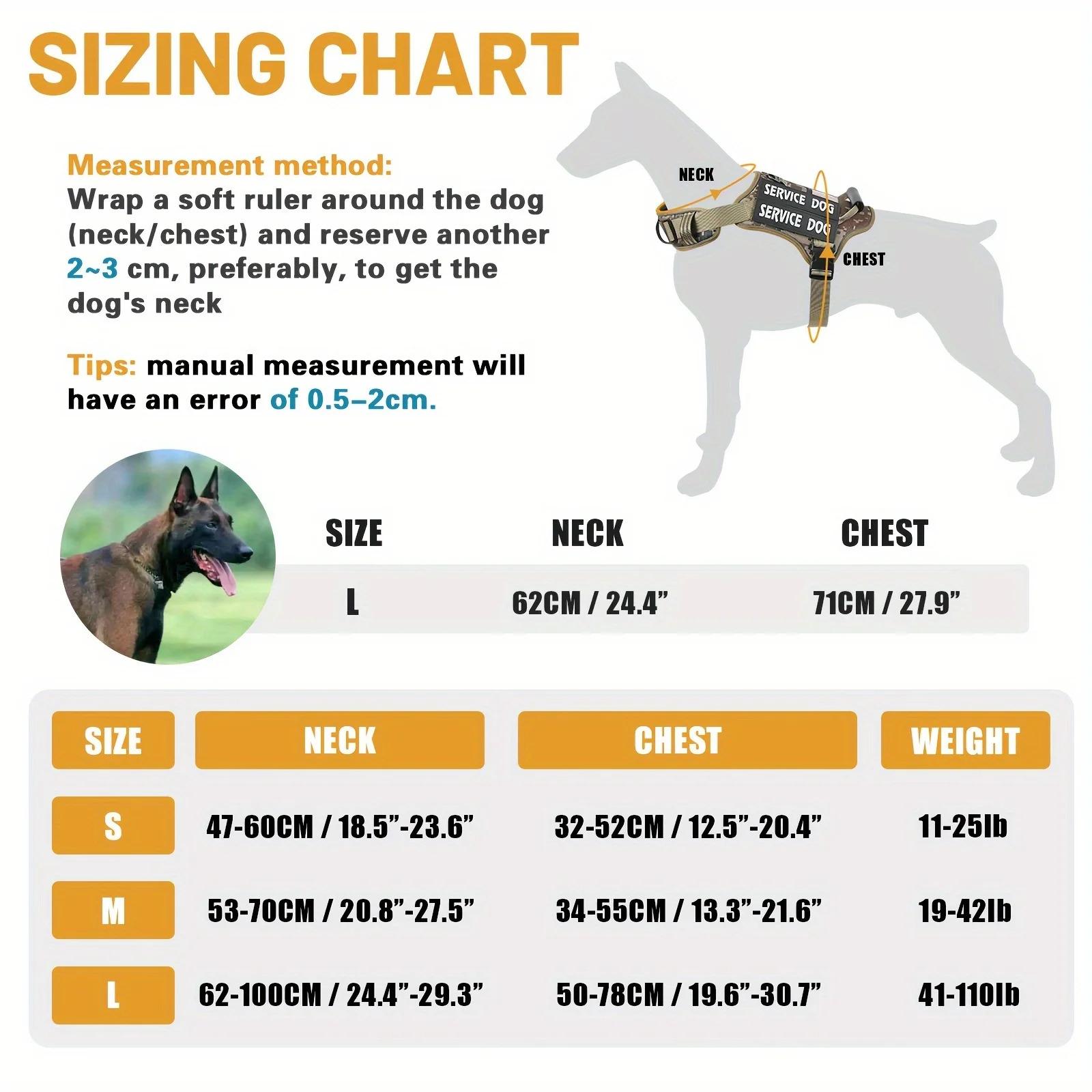 USLOCAL Tactical Service Dog Harness with Control Handle No Pulling Adjustable Reflective Pet Vest Harness Easy Walking Training