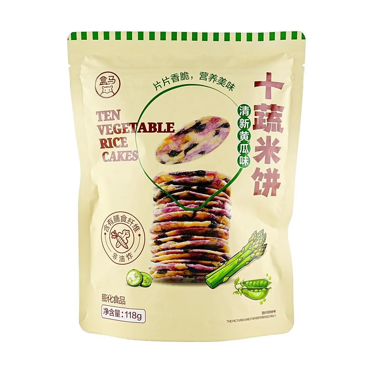 FRESHIPPO Cucumber Rice Crackers - Non-Fried, High Fiber Snack, 118g