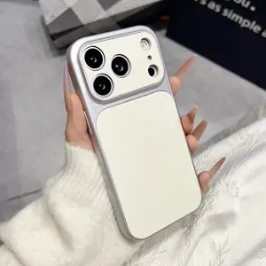 Business Leather Texture Phone Case for Smartphone iPhone 17 Pro Max 16 Pro Max 16 15 14 13 12 11, Large Window Design, Luxury Slim PU Leather, Full Body Shockproof Anti‑Drop Anti‑Scratch Protective Cover