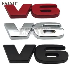 New 2026 Car Styling V6 Engine Logo 3D Metal Alloy Adhesive Emblem Rear Trunk Badge Fender Sticker Car Body Decal Auto Accessory car decor accessories