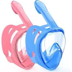 Kids Snorkel Mask Full Face, Snorkeling Gear for Kids 2-14 with Camera Mount, 180 Degree Panoramic View Snorkeling Set Anti-Fog Anti-Leak