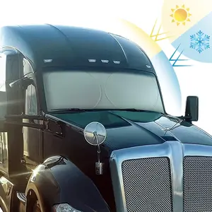 Semi Truck Windshield and Side Window Sun Shade, 300T Upgrade, UV/Heat Ray Blocking Protection for Semi Trucks, RVs