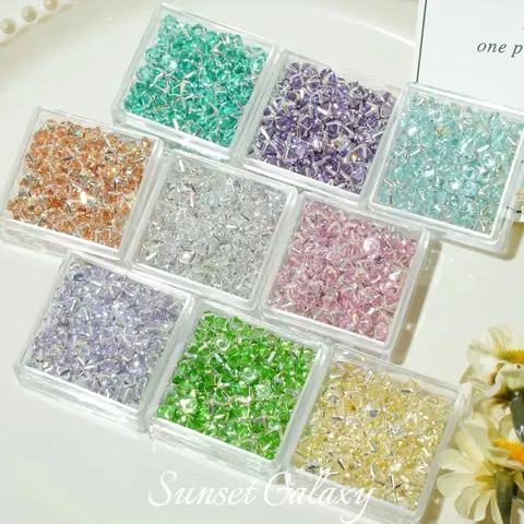 C008 Claw Design Round Zircon Rhinestone Fancy Beads (4mm/6mm) - Jewelry Making Supplies, DIY Accessory, DIY Jewelry Decoration