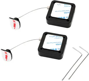 6.5 Ft Retractable Remote Control Safety Lock Tether, Remote Control Leash with Adjustable Lock Strap for TV Remotes,  Controllers, and Tablets -  for Showrooms (Pack of 2)