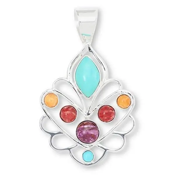 Mine Finds by Jay King Gallery Collection Turquoise & Spiny Oyster Shell Pendant
