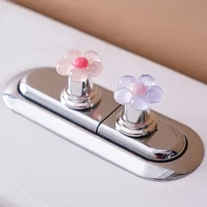 Floral Bathroom Buttons Set, /lavender Toilet Tank Switch, Easy Install Bath Decor, Durable Plastic Replacement Knob, Valentine Gift
