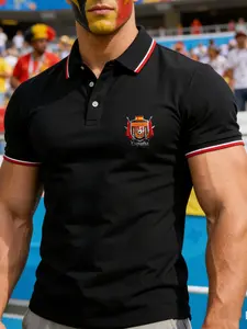 2026 Spain Football Athletic Polo Shirt Short Sleeve, Fan Support Wear, Graphic Print, Suitable for Match Gatherings, Daily Training, Sporty Style, Athletic Top