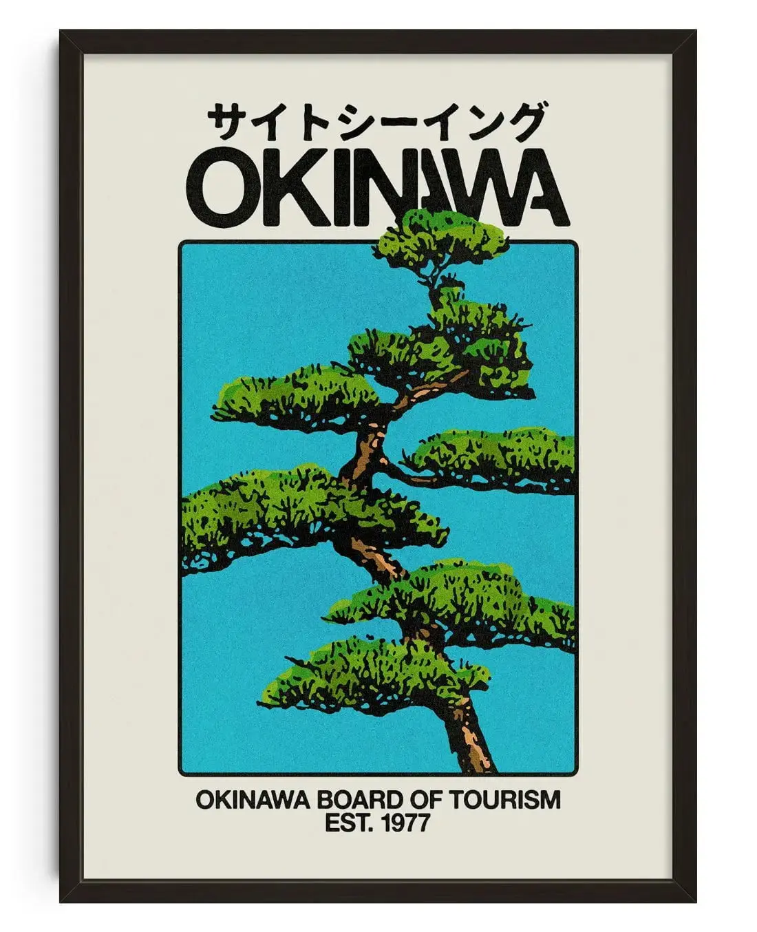 Okinawa Bonsai Tree Japanese Retro Travel Wall Art Print Poster